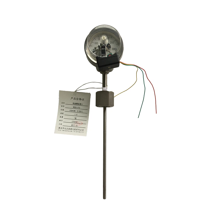 Termômetro bimetal com contatos do interruptor
